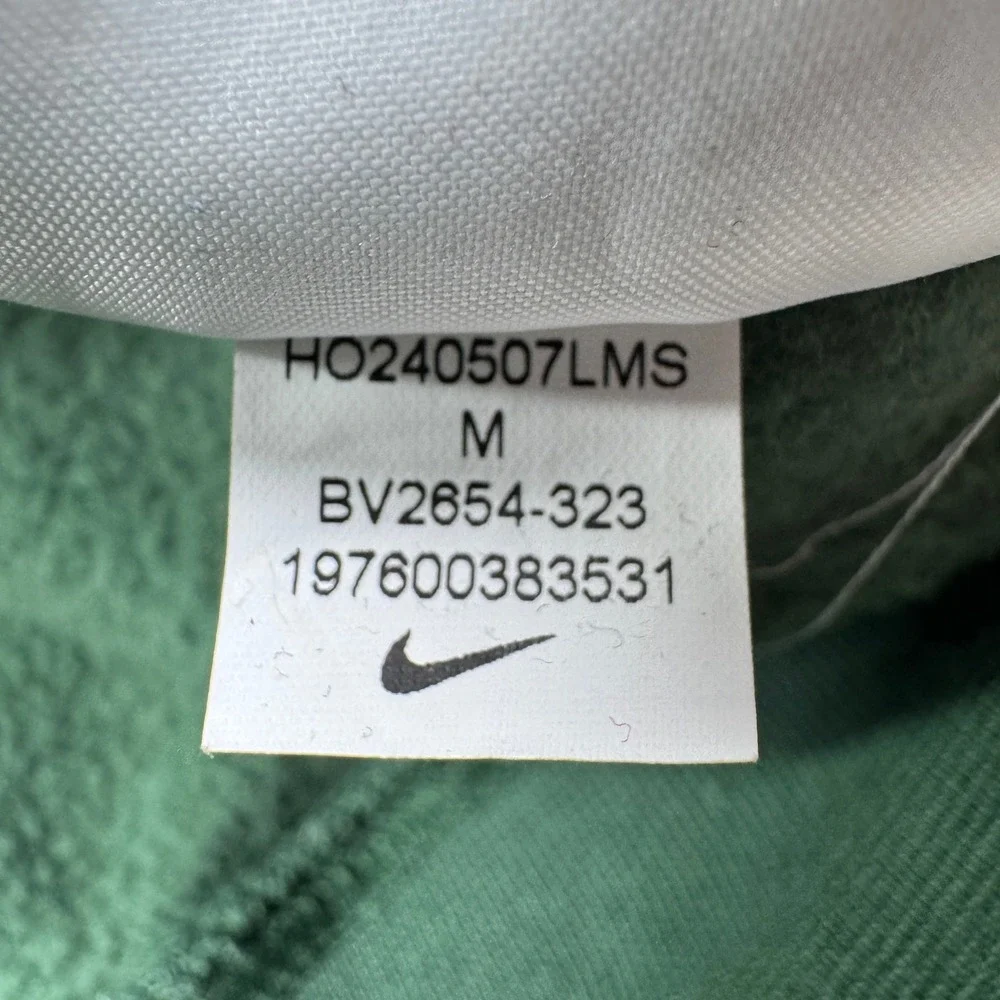 Nike Club Fleece Hoodie Mens Medium Green Cotton Blend Pullover Swoosh Logo